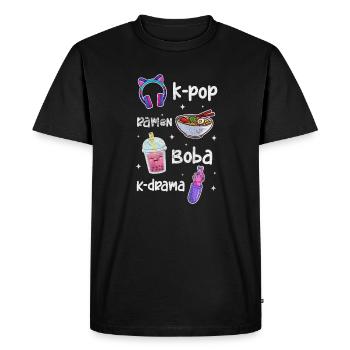Bubble Tea Boba Tea Kawaii Cadeau - T-shirt Premium bio Homme - noir - Devant - Nico (187cm)