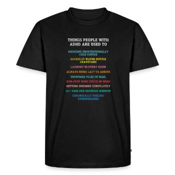 ADHD - Men's Premium Organic T-Shirt - black - Front - Nico (187cm)