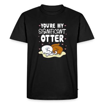 Loutre de mer Loutre Cadeau de loutre - T-shirt Premium bio Homme - noir - Devant - Nico (187cm)