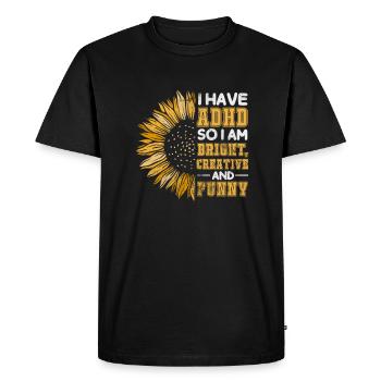 TDAH - T-shirt Premium bio Homme - noir - Devant - Nico (187cm)