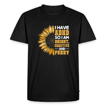 ADHD ADHD Attention Deficit Gift - Men's Premium Organic T-Shirt - black - Front - Nico (187cm)
