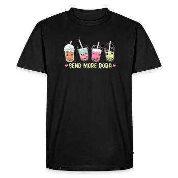 Bubble Tea - Men's Premium Organic T-Shirt - black - Front - Nico (187cm)