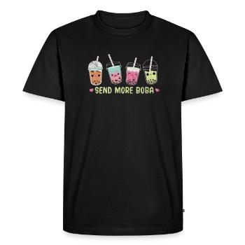 Bubble Tea Boba Tea Kawaii Cadeau - T-shirt Premium bio Homme - noir - Devant - Nico (187cm)