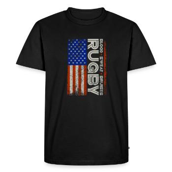 Club de rugby Équipe de rugby Football Sport Cadeau - T-shirt Premium bio Homme - noir - Devant - Nico (187cm)