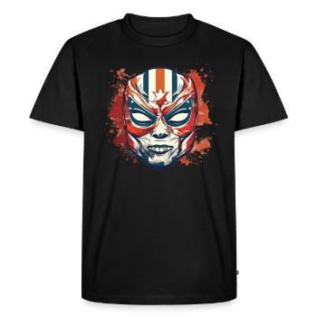 Lucha Libre Masque de Lutte Mexicaine Luchador - T-shirt Premium bio Homme - noir - Devant - Nico (187cm)
