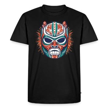 Lucha Libre Masque de Lutte Mexicaine Luchador - T-shirt Premium bio Homme - noir - Devant - Nico (187cm)