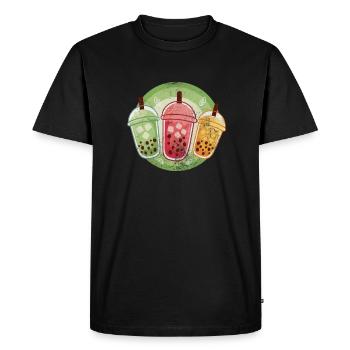 Bubble Tea Boba Tea Kawaii Cadeau - T-shirt Premium bio Homme - noir - Devant - Nico (187cm)