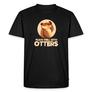 Loutre de mer Loutre Cadeau de loutre - T-shirt Premium bio Homme - noir - Devant - Nico (187cm)