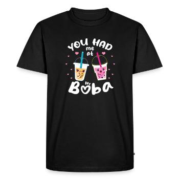 Bubble Tea - Men's Premium Organic T-Shirt - black - Front - Nico (187cm)