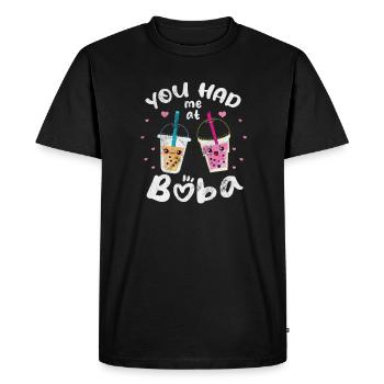 Bubble Tea Boba Tea Kawaii Cadeau - T-shirt Premium bio Homme - noir - Devant - Nico (187cm)