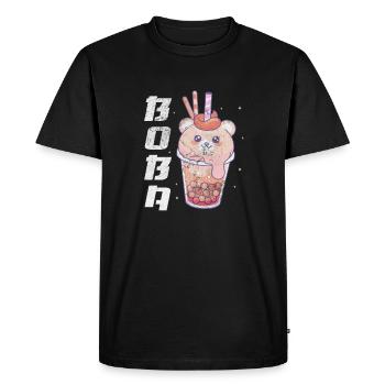 Bubble Tea Boba Tea Kawaii Cadeau - T-shirt Premium bio Homme - noir - Devant - Nico (187cm)