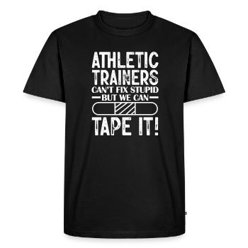 Sports Physician - Men's Premium Organic T-Shirt - black - Front - Nico (187cm)