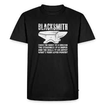 Forgeron - T-shirt Premium bio Homme - noir - Devant - Nico (187cm)