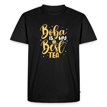 Bubble Tea - Men's Premium Organic T-Shirt - black - Front - Nico (187cm)