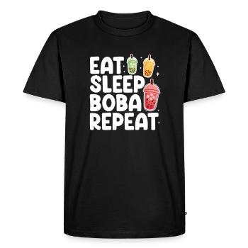 Thé à bulles - T-shirt Premium bio Homme - noir - Devant - Nico (187cm)