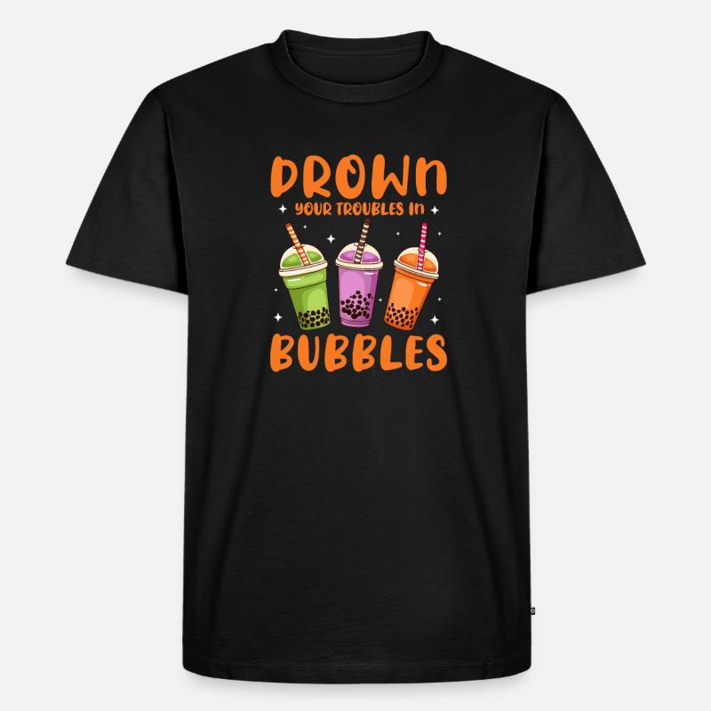 Bubble Tea - Männer Premium Bio T-Shirt - Schwarz
