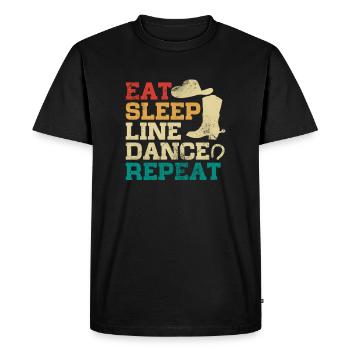 Danse en ligne - T-shirt Premium bio Homme - noir - Devant - Nico (187cm)