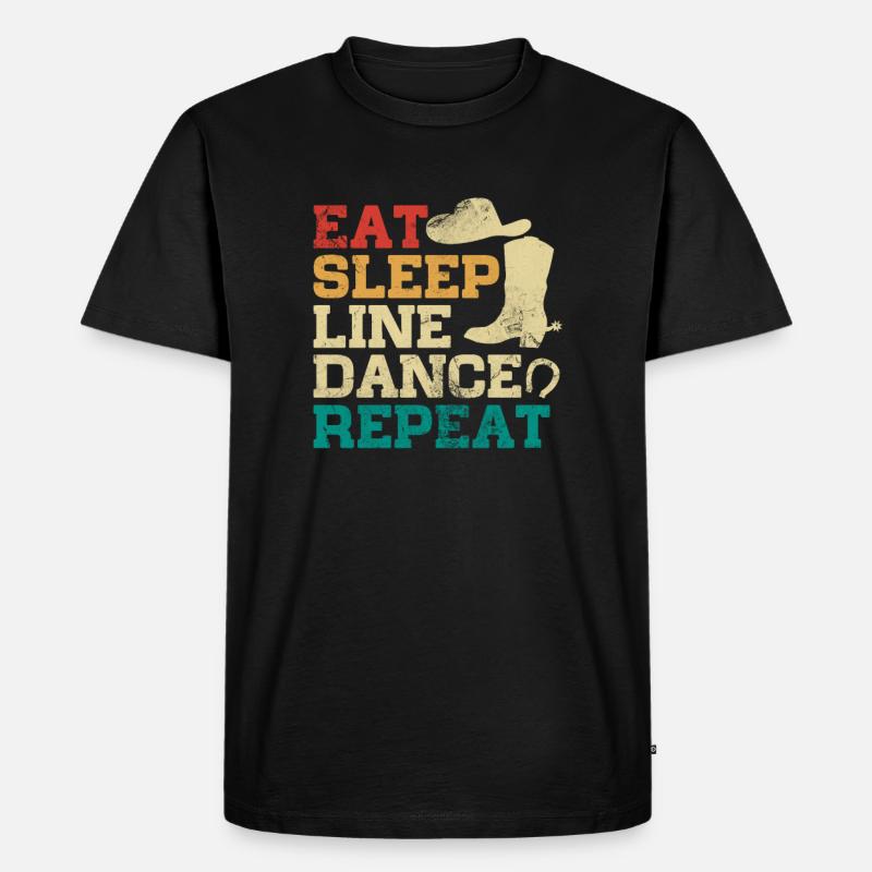 Linedance - Männer Premium Bio T-Shirt - Schwarz