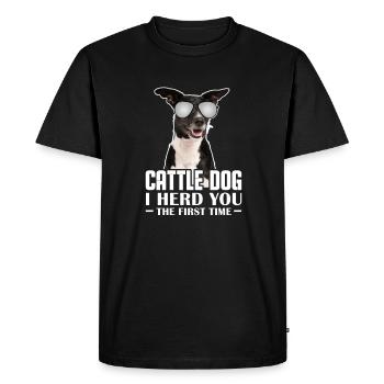 Cadeau de chien de bétail australien - T-shirt Premium bio Homme - noir - Devant - Nico (187cm)