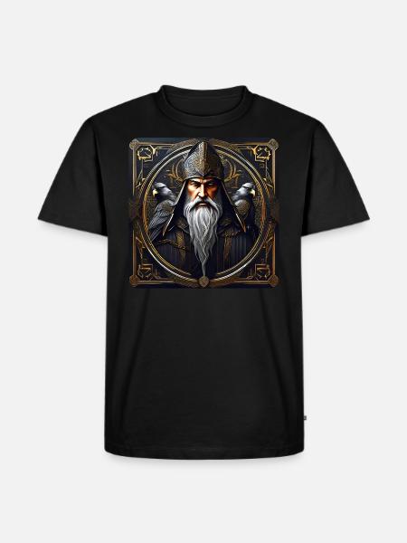 Mystic Magician with Ravens - Men's Premium Organic T-Shirt - black