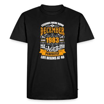 Décembre 1983 40e anniversaire Cadeau du 40e anniversaire - T-shirt Premium bio Homme - noir - Devant - Nico (187cm)
