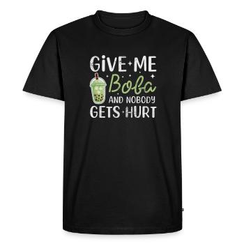 Bubble Tea Boba Tea Kawaii Cadeau - T-shirt Premium bio Homme - noir - Devant - Nico (187cm)