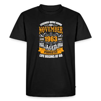 Novembre 1963 60e anniversaire Cadeau du 60e anniversaire - T-shirt Premium bio Homme - noir - Devant - Nico (187cm)