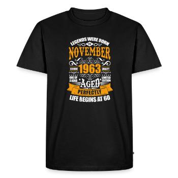 60e anniversaire - T-shirt Premium bio Homme - noir - Devant - Nico (187cm)
