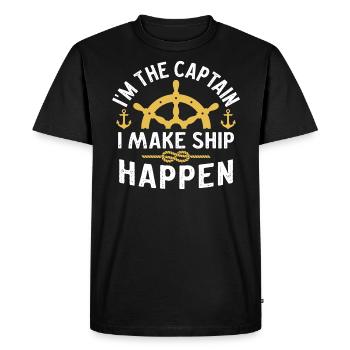 Je suis le capitaine que je fais du navire un cadeau capitaine - T-shirt Premium bio Homme - noir - Devant - Nico (187cm)