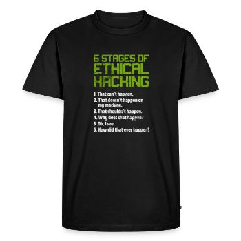 Hacker - T-shirt Premium bio Homme - noir - Devant - Nico (187cm)