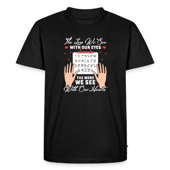 Braille Braille Blind Gift - T-shirt Premium bio Homme - noir - Devant - Nico (187cm)