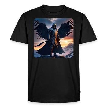 Chevalier ange fantastique - T-shirt Premium bio Homme - noir - Devant - Nico (187cm)