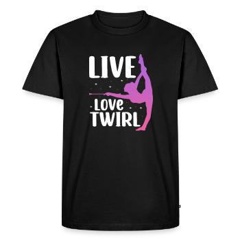 Baton Twirling Gymnastics Gymnastics Gift - Men's Premium Organic T-Shirt - black - Front - Nico (187cm)