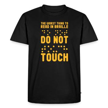 Braille Braille Blind Gift - T-shirt Premium bio Homme - noir - Devant - Nico (187cm)
