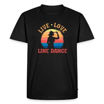 Linedance Country Line Dancer Linedancing Gift - Men's Premium Organic T-Shirt - black - Front - Nico (187cm)