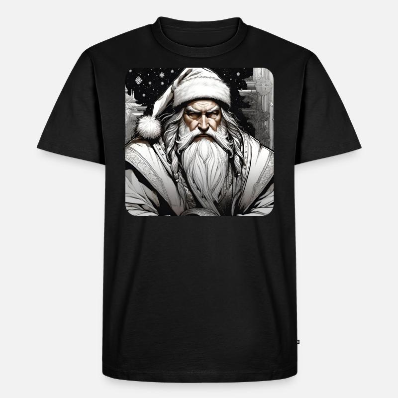 Cooler Weihnachtsmann in Weiß - Männer Premium Bio T-Shirt - Schwarz