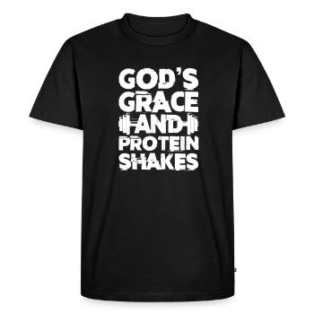 Bodybuilder Body Building Fitness Gym Gift - Men's Premium Organic T-Shirt - black - Front - Nico (187cm)