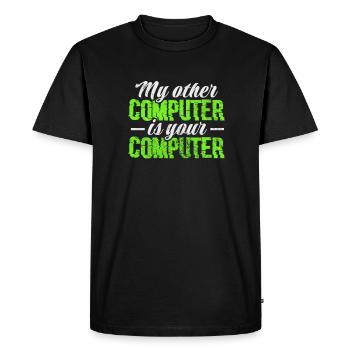 Hacker - T-shirt Premium bio Homme - noir - Devant - Nico (187cm)