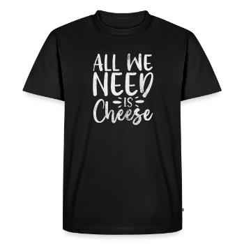 Cheese - Men's Premium Organic T-Shirt - black - Front - Nico (187cm)