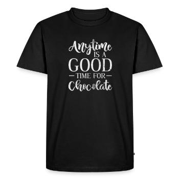 Chocolat - T-shirt Premium bio Homme - noir - Devant - Nico (187cm)