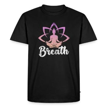 Méditation - T-shirt Premium bio Homme - noir - Devant - Nico (187cm)