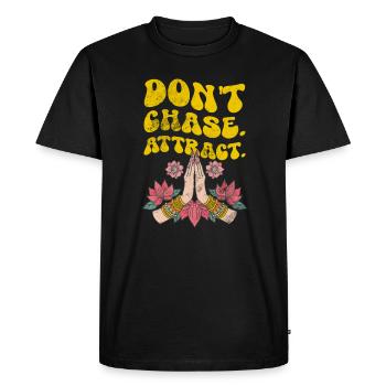 Meditatie - Mannen Premium Bio T-shirt - zwart - Voor - Nico (187cm)