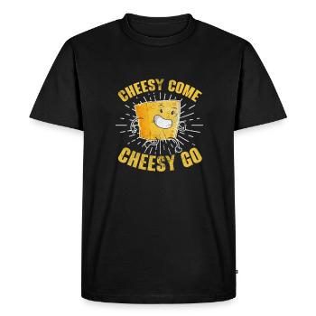 Cheese - Men's Premium Organic T-Shirt - black - Front - Nico (187cm)
