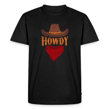 Cow-boy - T-shirt Premium bio Homme - noir - Devant - Nico (187cm)