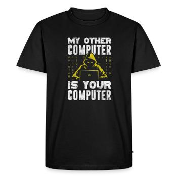 Hacker - T-shirt Premium bio Homme - noir - Devant - Nico (187cm)