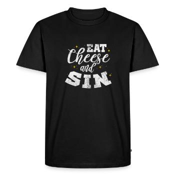 Cheese - Men's Premium Organic T-Shirt - black - Front - Nico (187cm)