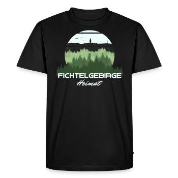 Wunderschönes grünes Fichtelgebirge - Männer Premium Bio T-Shirt - Schwarz - Vorne - Nico (187cm)
