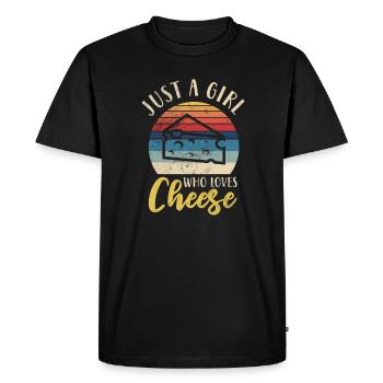 Cheese - Men's Premium Organic T-Shirt - black - Front - Nico (187cm)