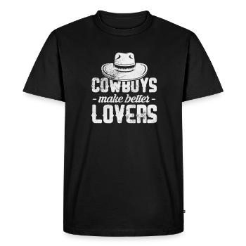 Cow-boy - T-shirt Premium bio Homme - noir - Devant - Nico (187cm)