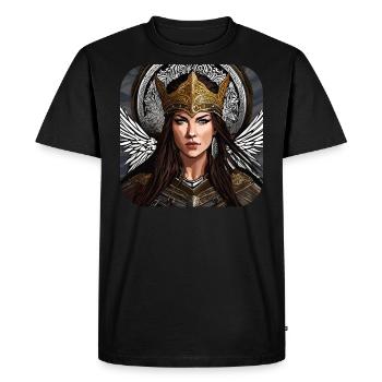 Proud Valkyrie - Men's Premium Organic T-Shirt - black - Front - Nico (187cm)
